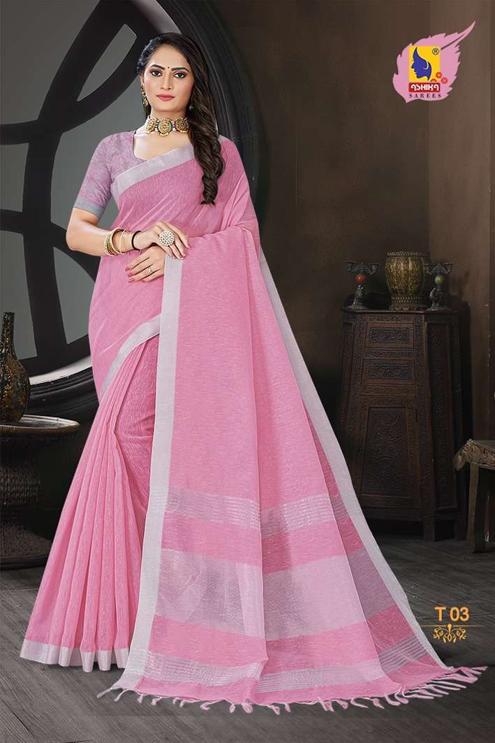 ashika sarees taspa beauty series 01-06 linen saree