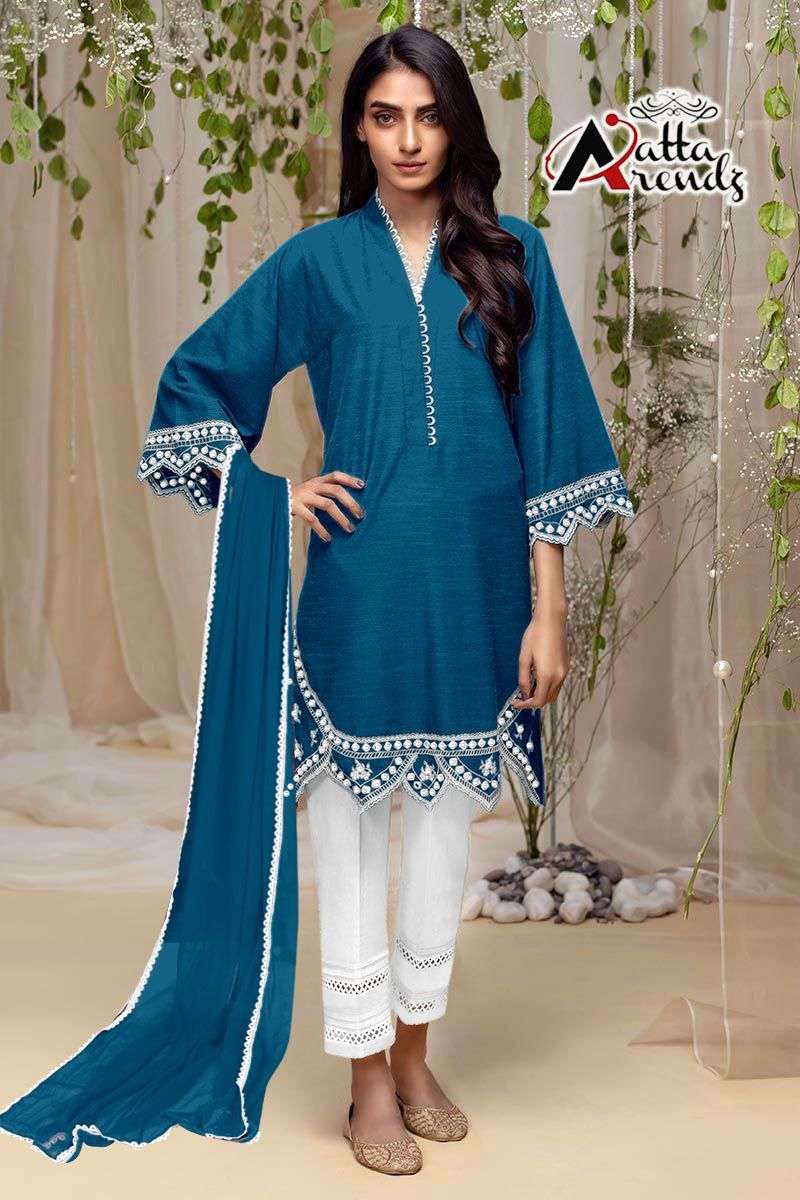 atta trendz 2705 pure georgette pakistani readymade suit