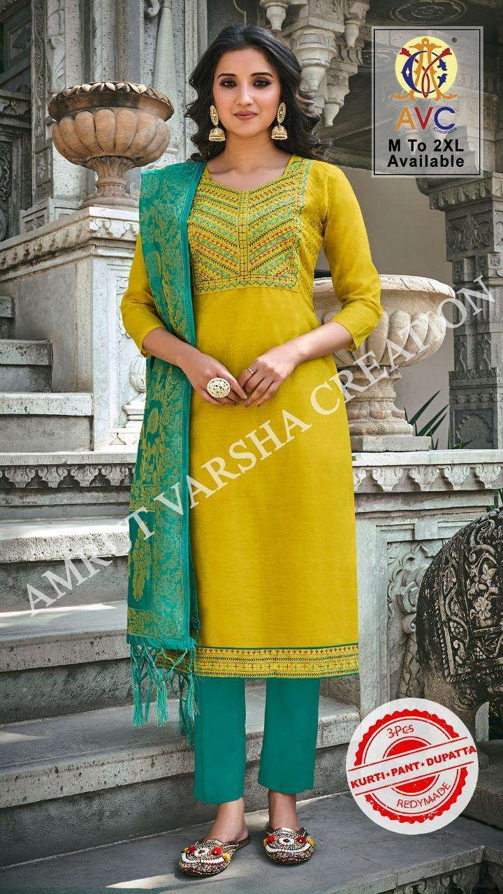 avc designer ayesha series 1001-1006 modal work readymade suit 