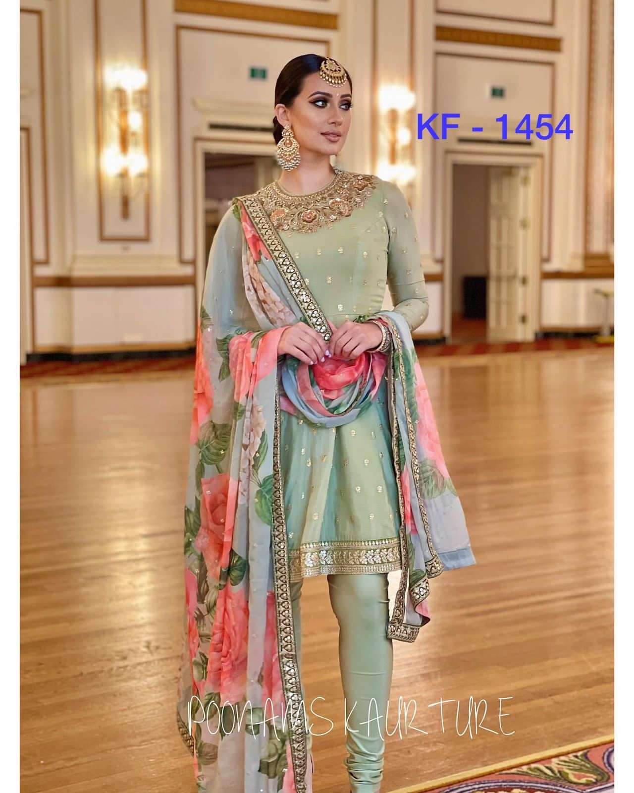 BT-13 KF-1454 DESIGNER HEAVY GEORGETTE READYMADE SUIT 