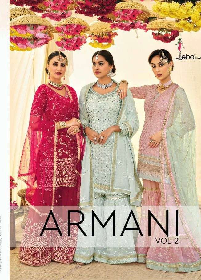 EBA ARMANI VOL 2 DESIGNER FAUX GEORGETTE SUIT 