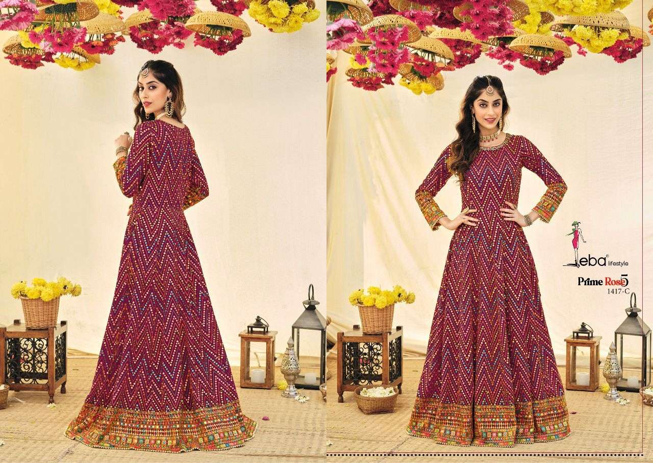 EBA PRIME ROSE-5 DESIGNER GEORGETTE SUIT 