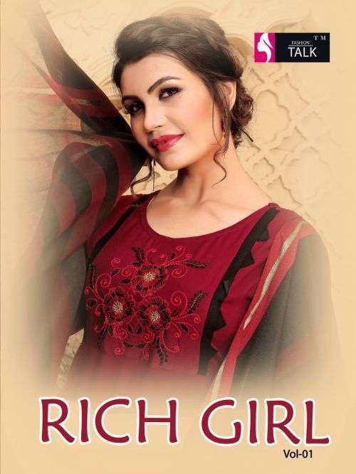 fashion talk rich girl vol 1 series 101-108 14 kg rayon kurti with dupatta