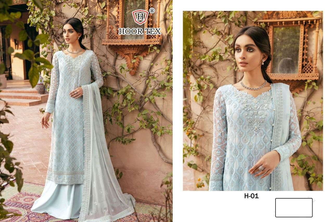 HOOR TEX H-01 DESIGNER FAUX GEORGETTE SUIT 