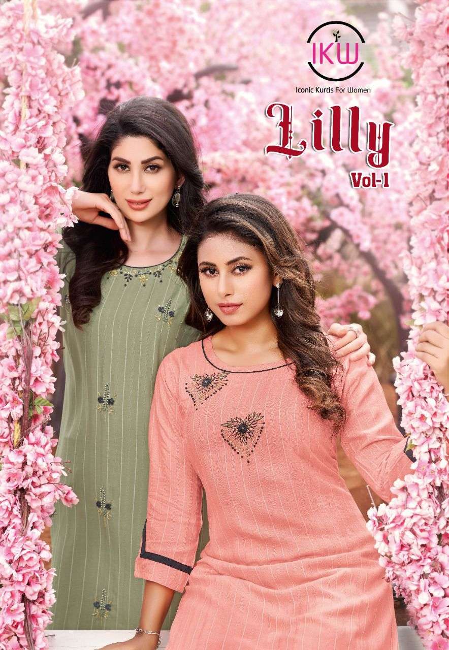 ikw lily vol 1 series 001-008 viscose stripes kurti 