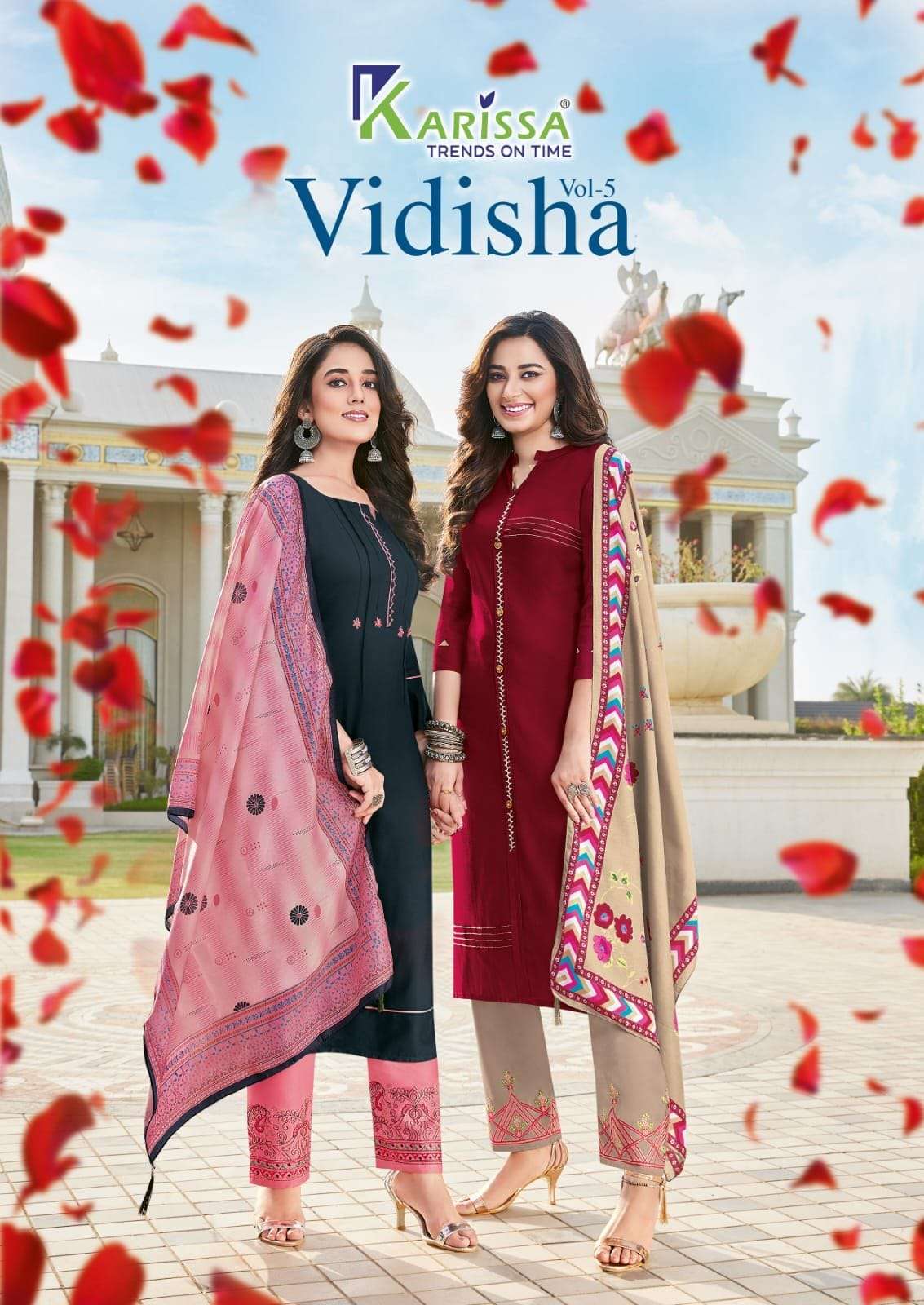 karissa vidisha vol 5 series 1001-1006 premium liva rayon readymade suit 
