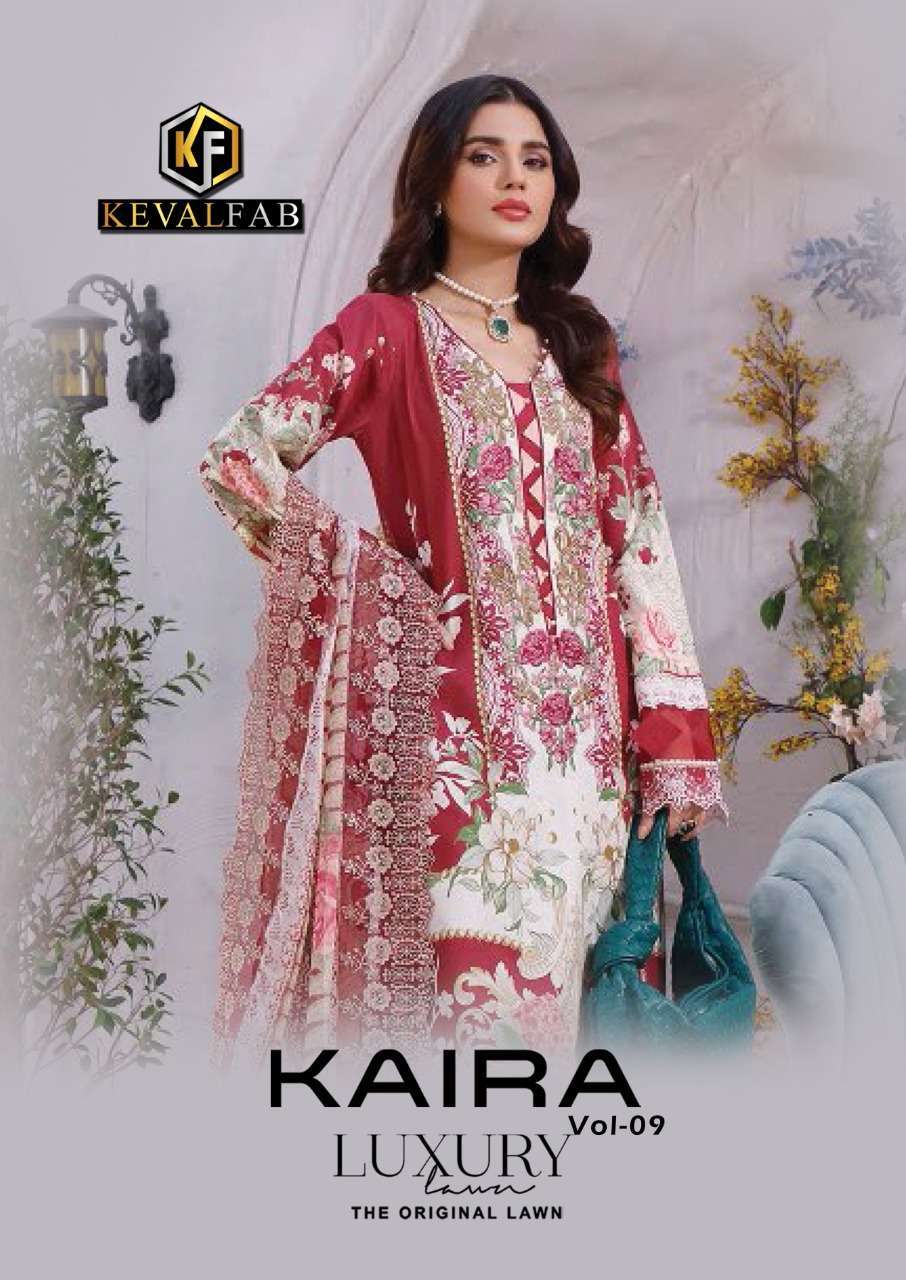 keval fab kaira vol 9 series 9001-9006 pure lawn suit