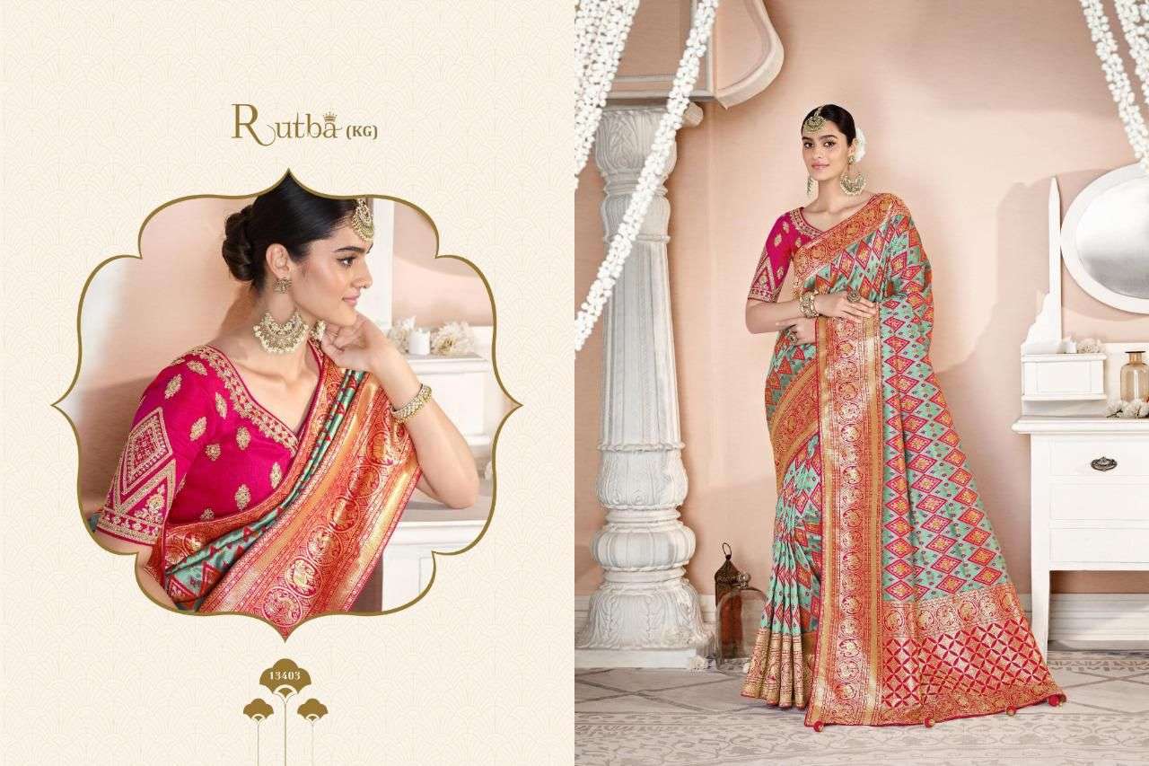 krishna gokul rutba series 13389-13402 silk viscose saree