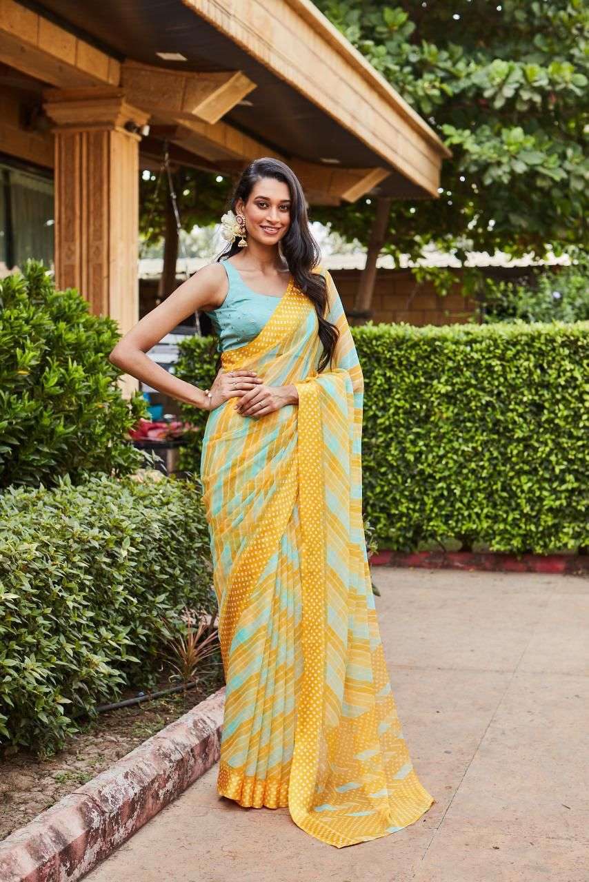 LAHERIYA DESIGNER PURE CHIFFON LAHERIYA SAREE 