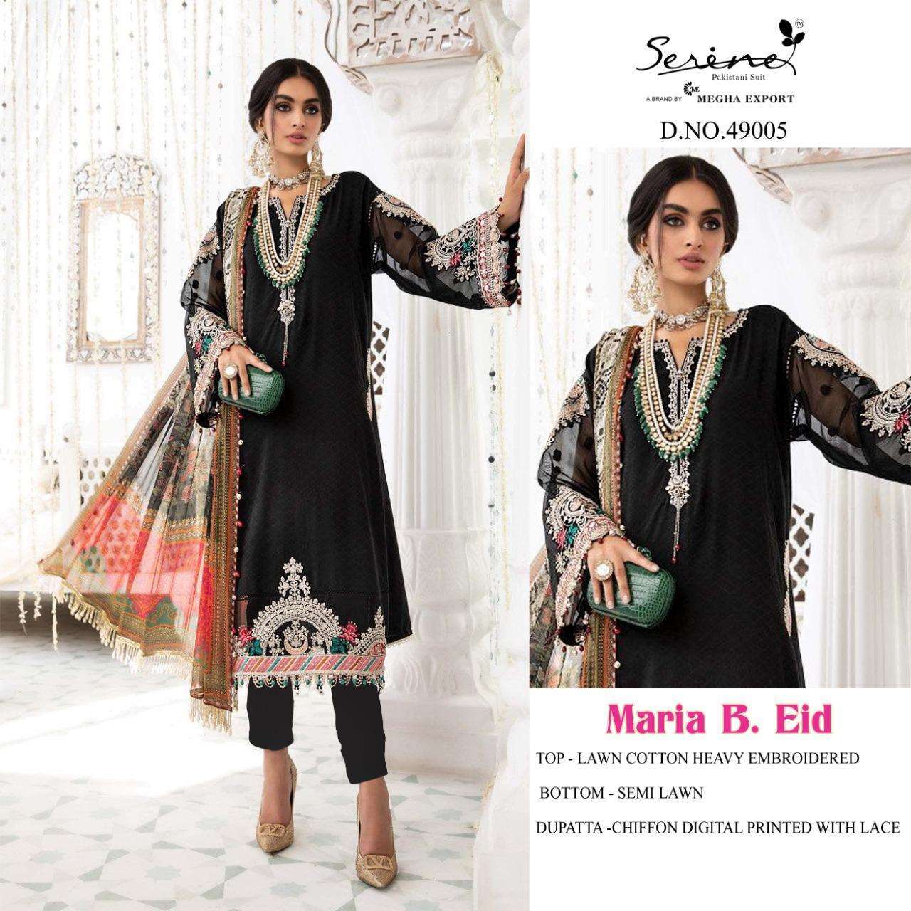megha exports maria b eid lawn series 49001-49005 lawn cotton suit