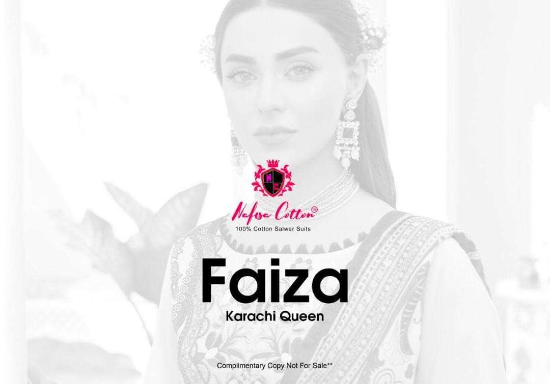 nafisa cotton faiza karachi queen vol 6 series 6001-6006 cotton suit 