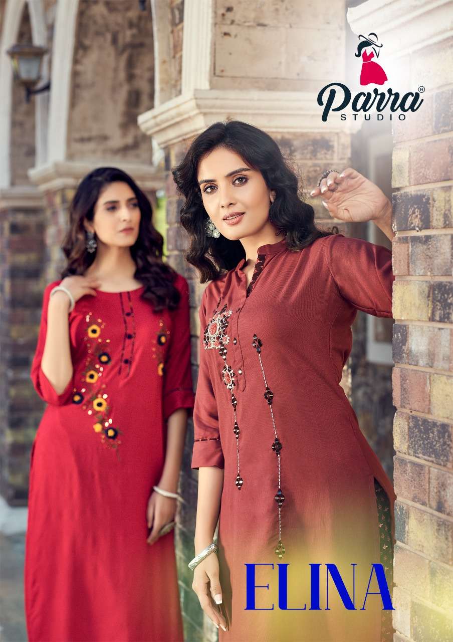 PARRA STUDIO ELINA VOL 1 SERIES 1001-1008 PURE RAYON 14 KG KURTI 