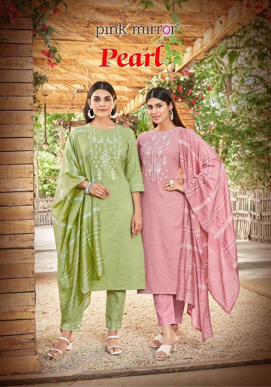 pink mirror pearl series 1001-1006 viscose readymade suit 