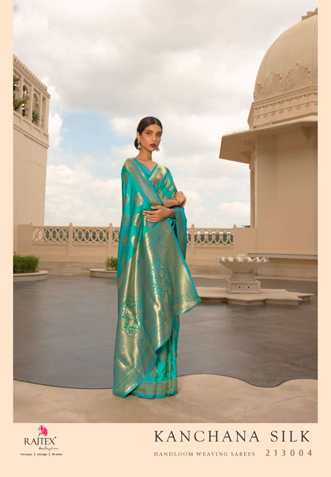 rajtex kanchana silk series 213001-213006 handloom weaving silk saree