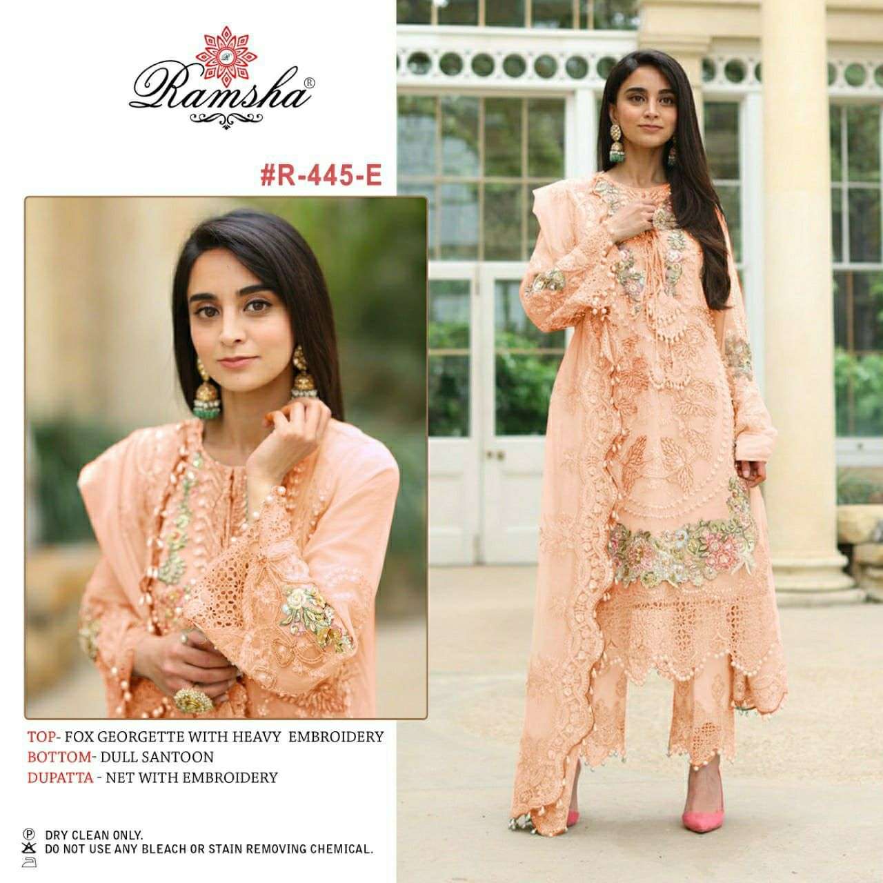 RAMSHA R-445 NX DESIGNER GEORGETTE SUIT S