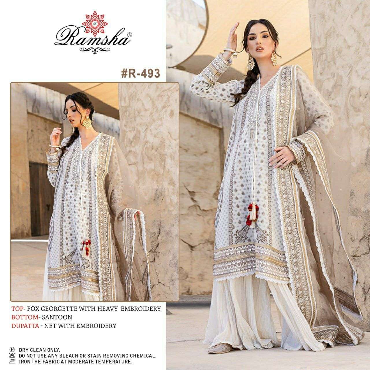 RAMSHA R-493 DESIGNER GEORGETTE SUIT 