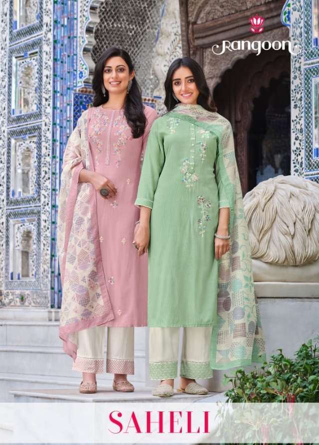 Rangoon saheli series 3701-3705 nylon viscose readymade suit