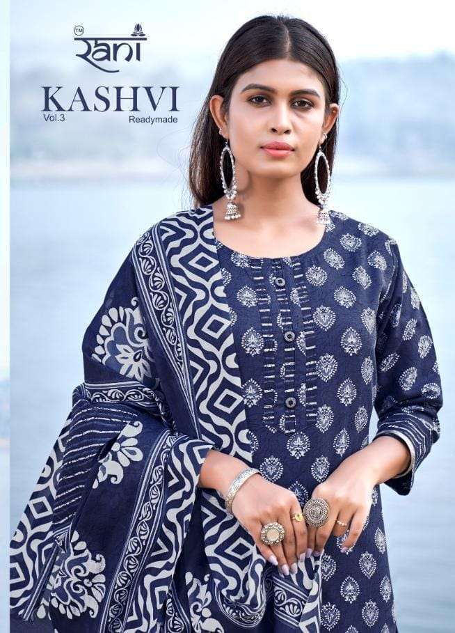 rani kashvi vol 3 series 3001-3012 pure cotton readymade suit 