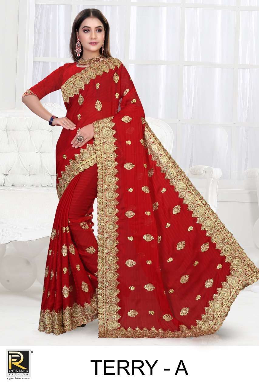 ranjna saree terry satin georgette saree 