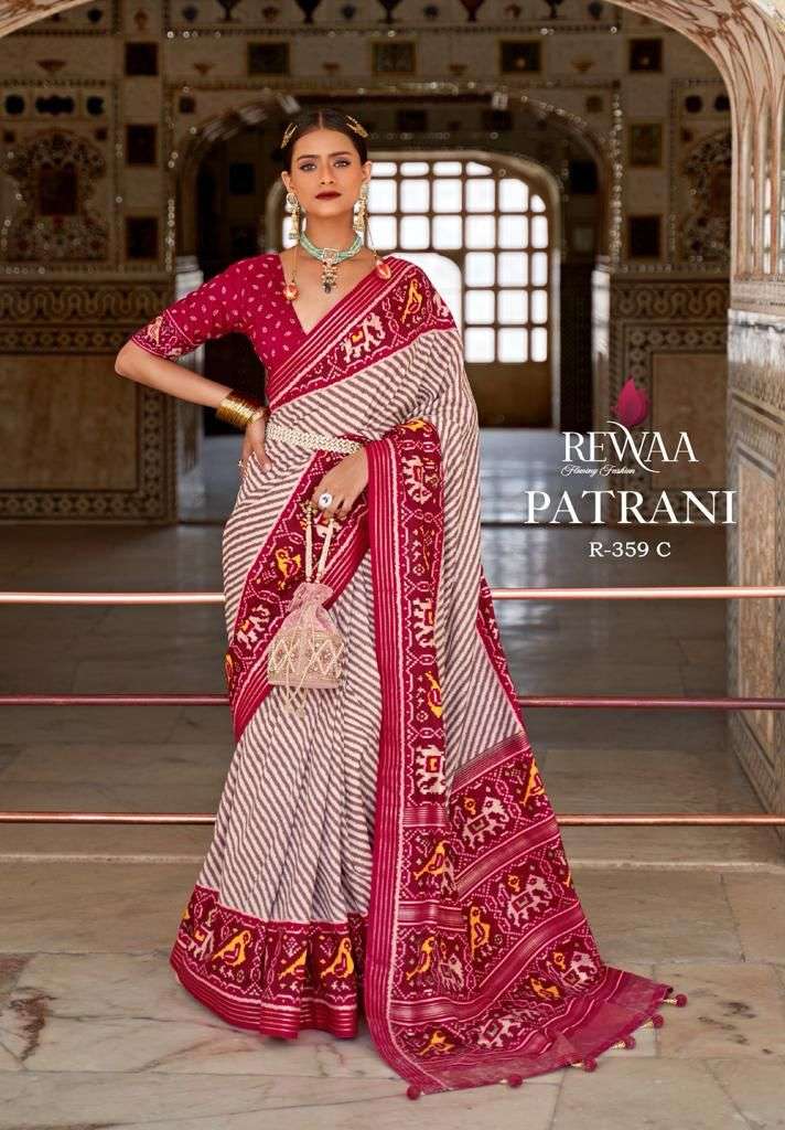 REWAA PATRANI DESIGNER SOFT COTTON SILK PATOLA SAREE 