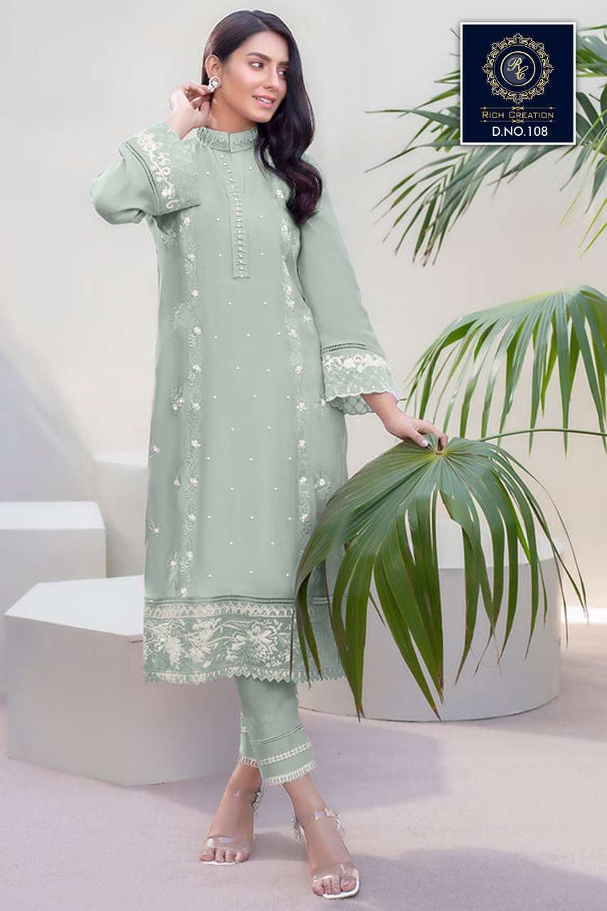 rich creation 108 georgette readymade suit