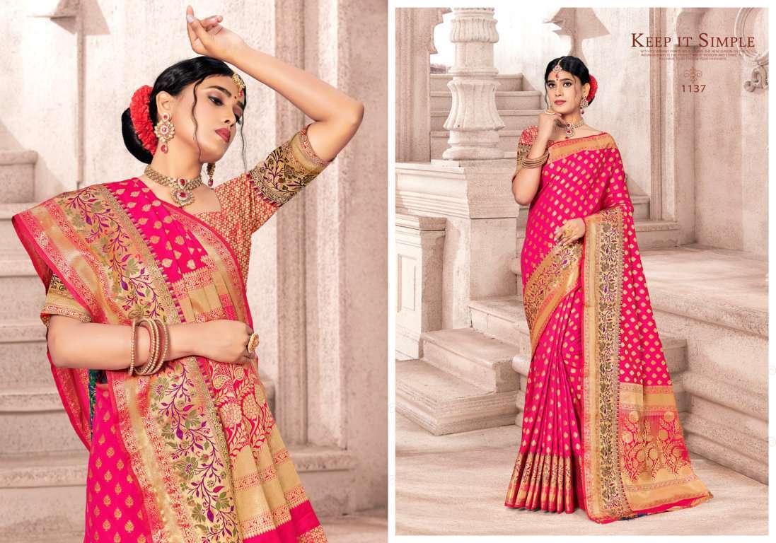 riwazo mandakini silk series 1137-1142 banarasi silk saree