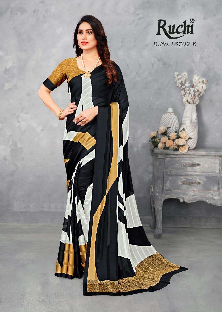 ruchi vartika silk series 16702 satin silk pattern saree