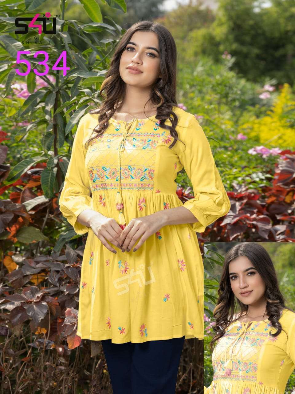 s4u 534 design combo set of short kurti