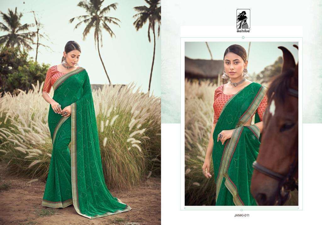 sahiba janki chiffon georgette printed saris at best rates for selling