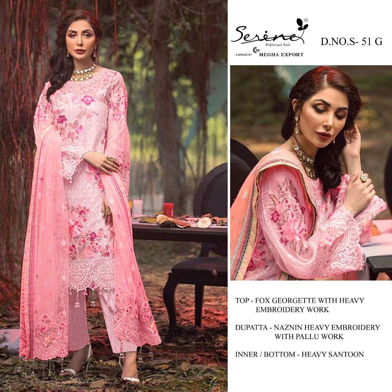 SERENE S-51 DESIGNER FAUX GEORGETTE SUIT 