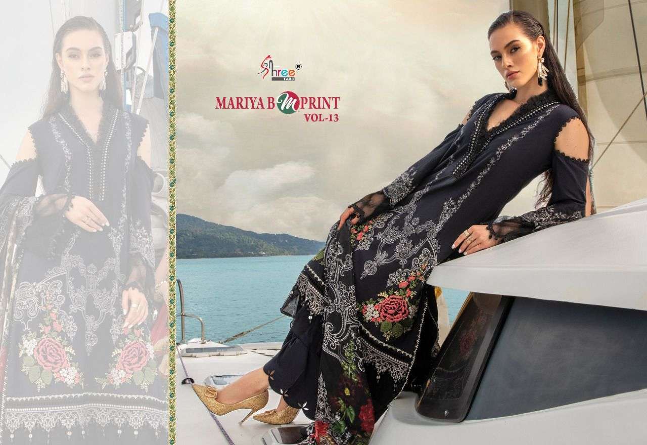shree fab mariya b m print vol 13 series 2291-2298 pure cotton suit