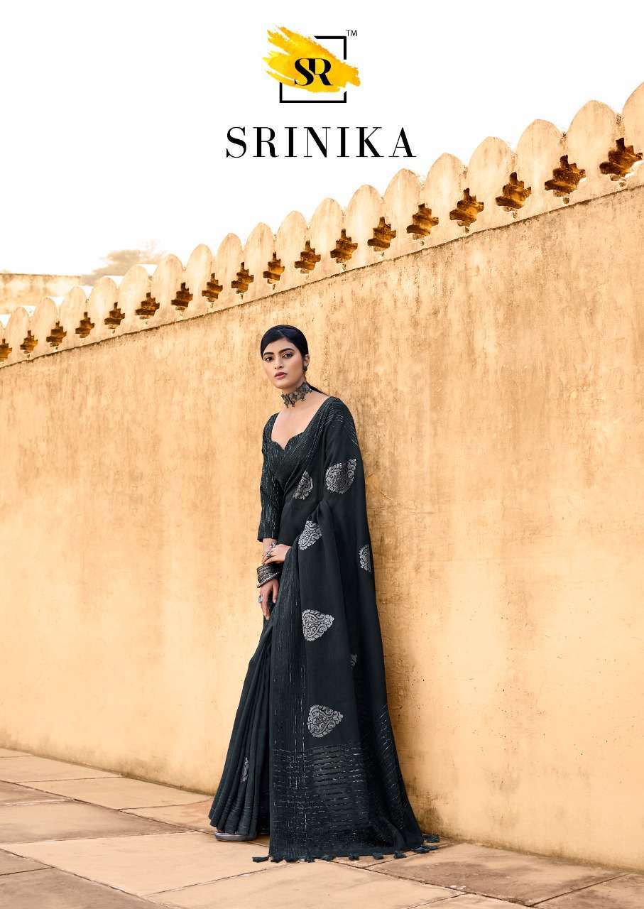 sr brand srinika series 1001-1004 Handloom Linen Velvet Pallu saree