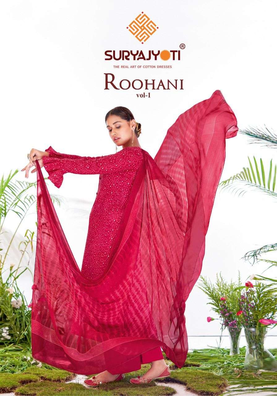 Suryajyoti Roohani vol-1 series 1001-1010 cotton slub suit