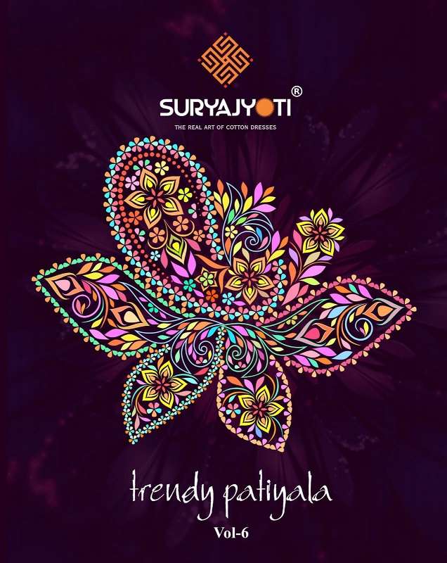 Suryajyoti Trendy Patiyala Vol-6 series 6001-6015 pure cotton suit 