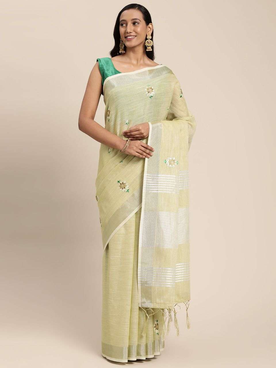 SWARA DESIGNER LINEN PRINTED SAREE 