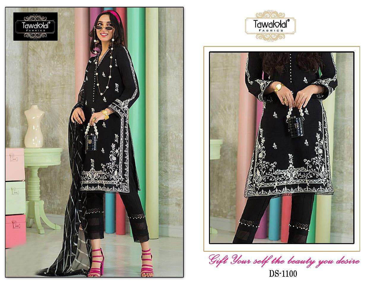 tawakkal fabrics ds 1100 georgette readymade suit