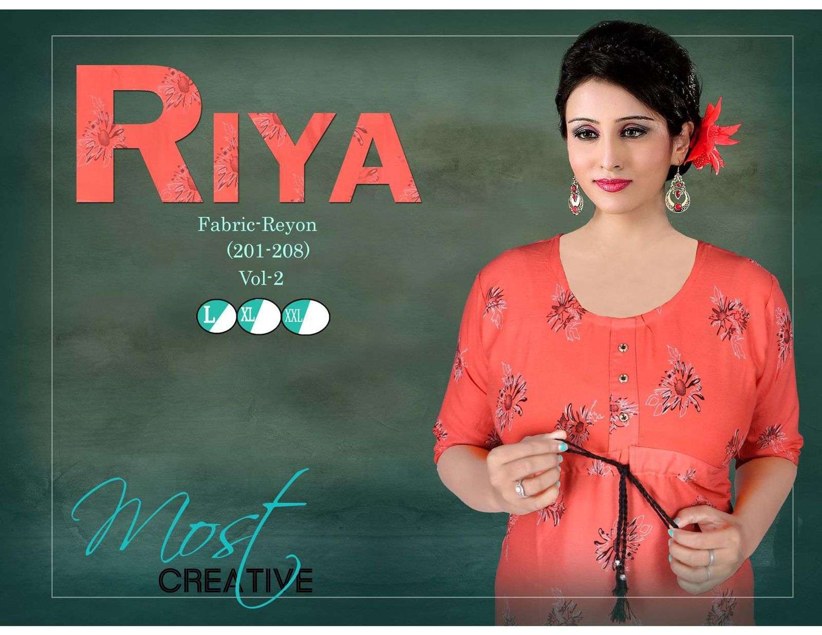 trendy riya vol 2 series 201-208 rayon print kurti 