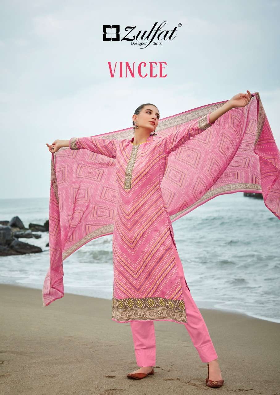 vincee by zulfat cotton printed daily wear suits supplier