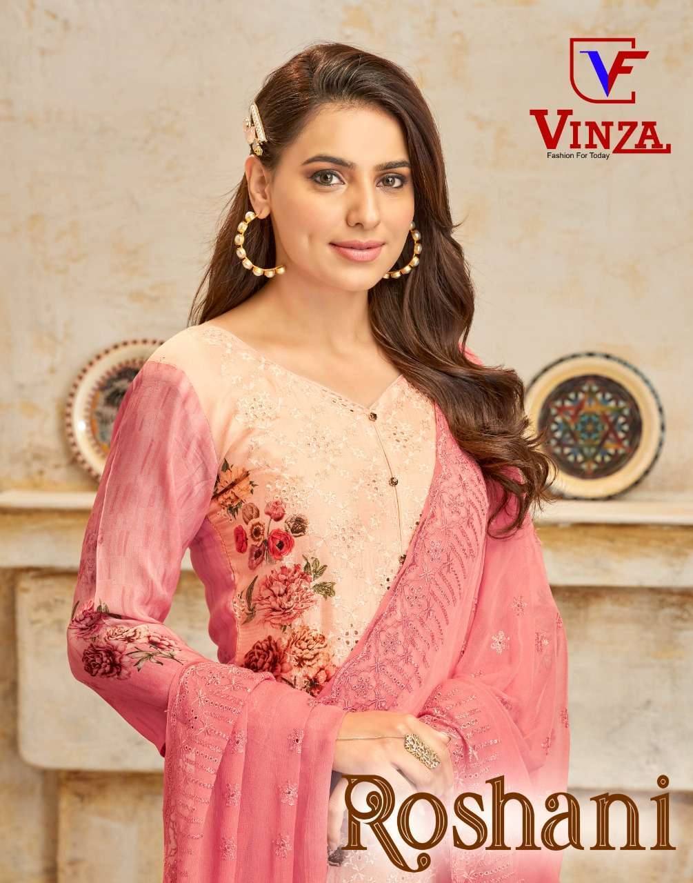 vinza fashion roshani series 1001-1006 pure muslin suit 