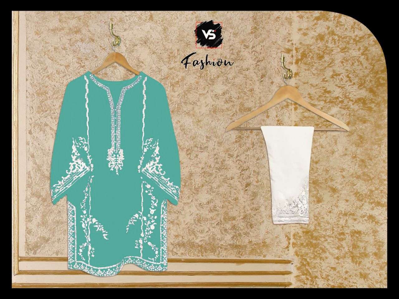 vs fashion vs 601 faux georgette tunic embroidery kurti