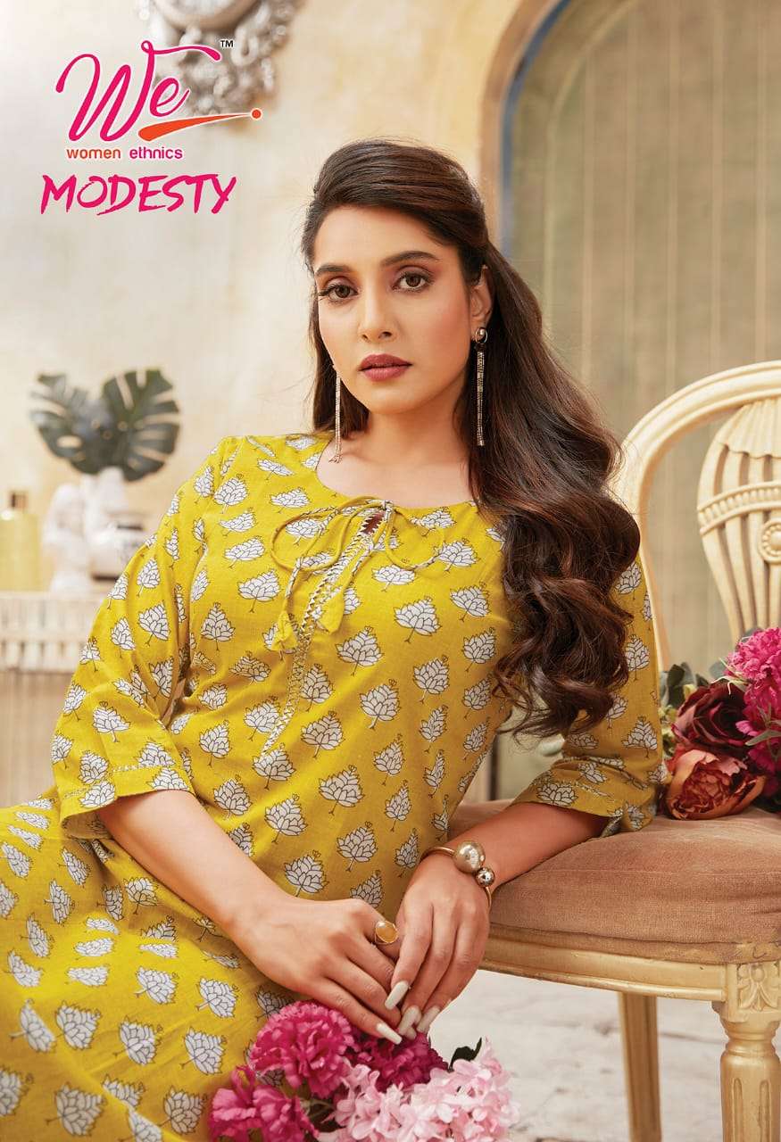 we modesty series 5601-5608 pure cotton print kurti