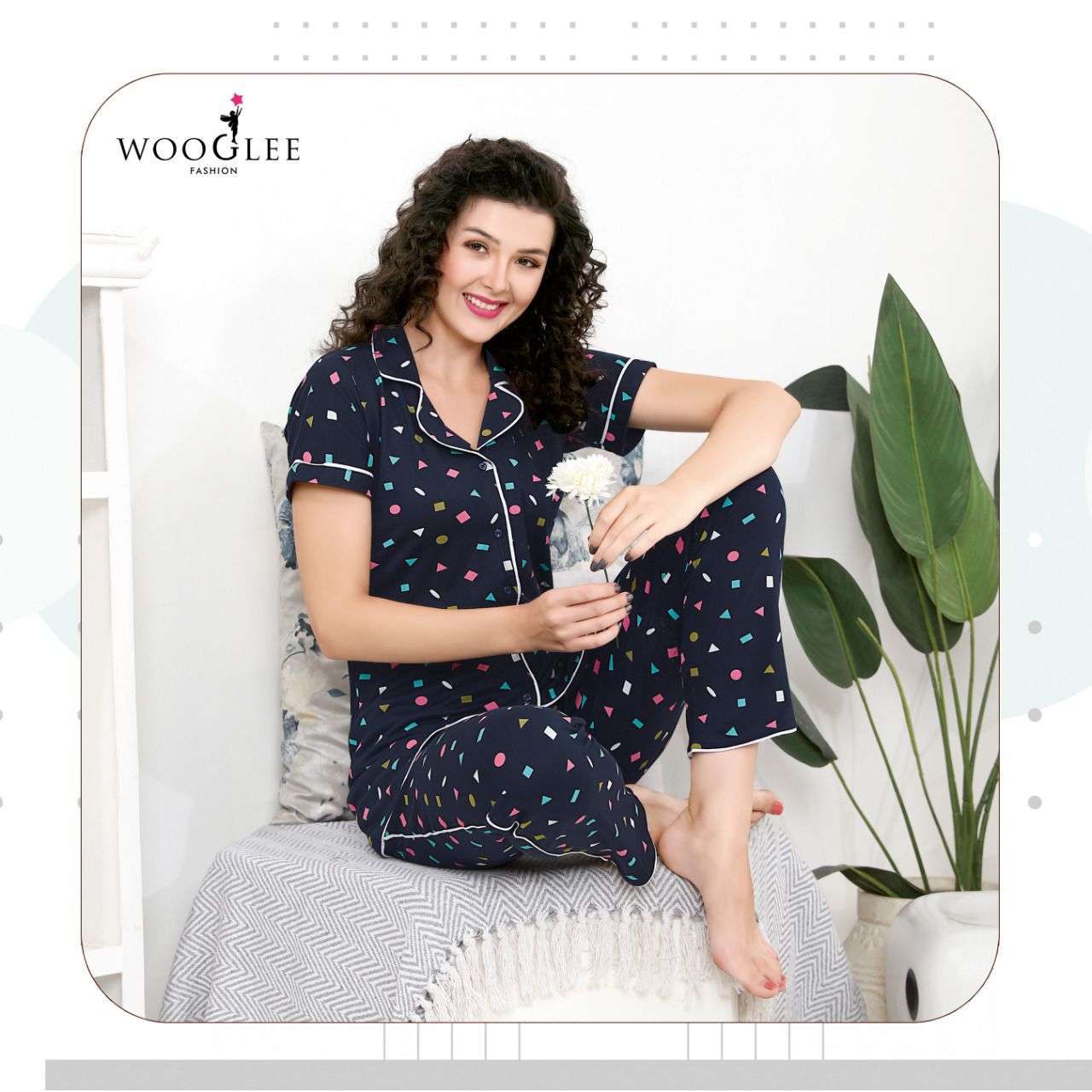 wooglee night out vol 2 series 1001-1006 heavy hosiery cotton night suit