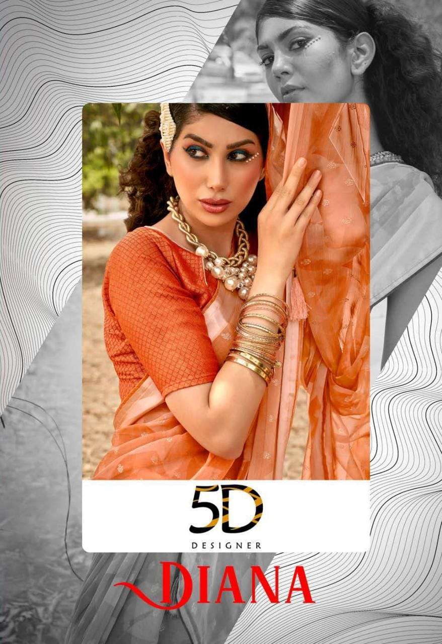 5d designer diana series 11811-11818 chiffon saree