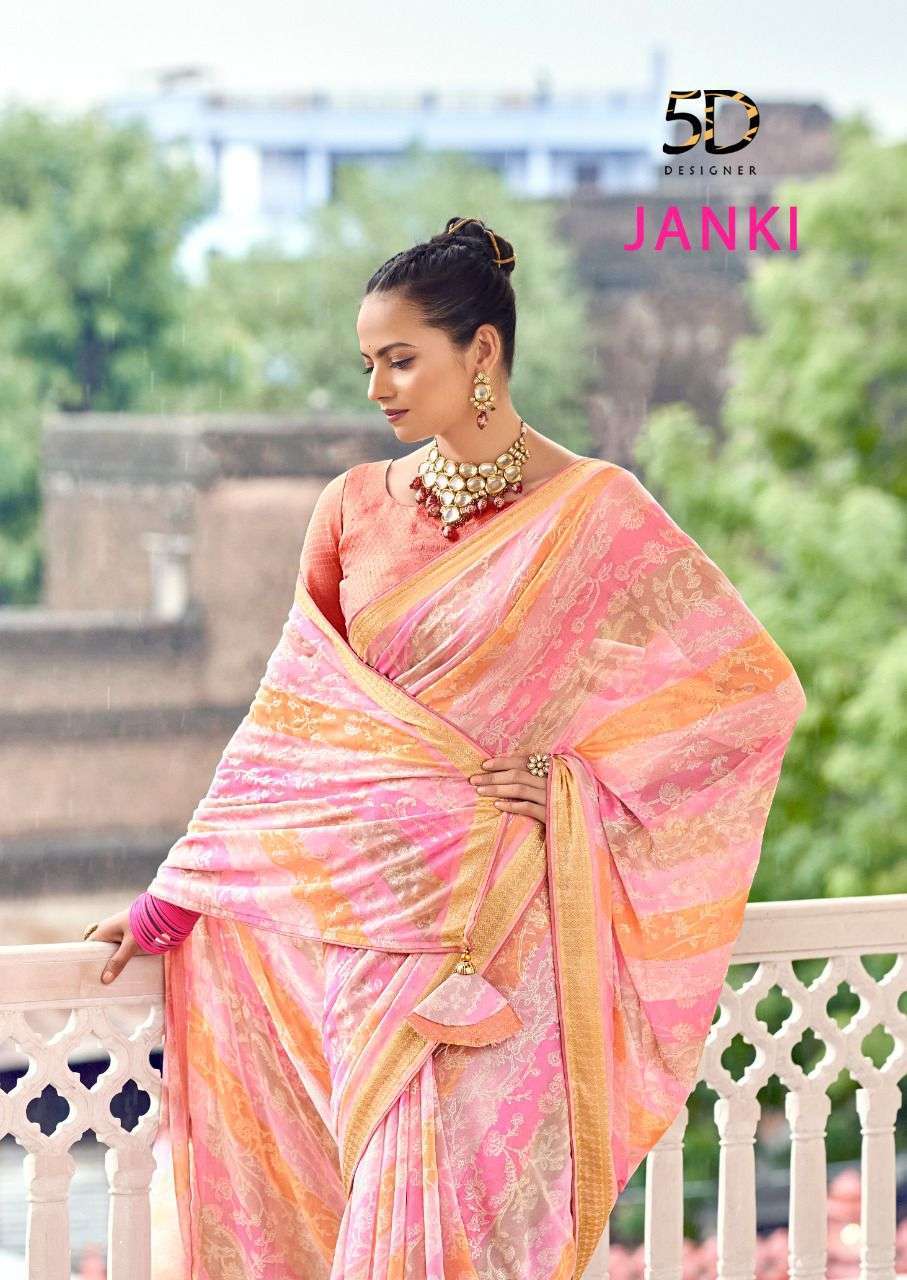 5d designer janki series 11831-11834 georgette saree