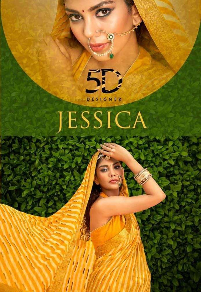 5d designer jessica series 3811-3814 pure georgette saree