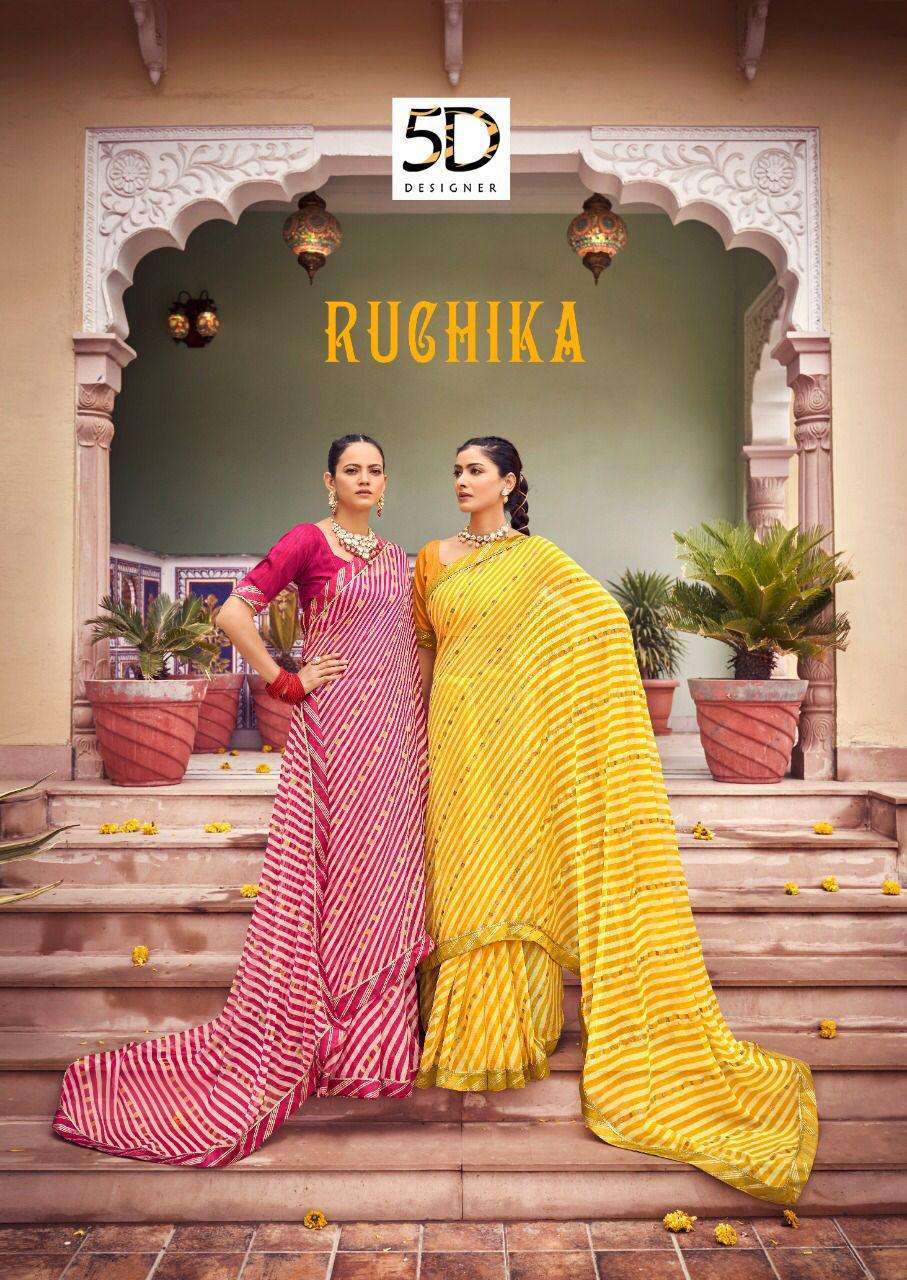 5d designer ruchika series 3861-3864 chiffon saree