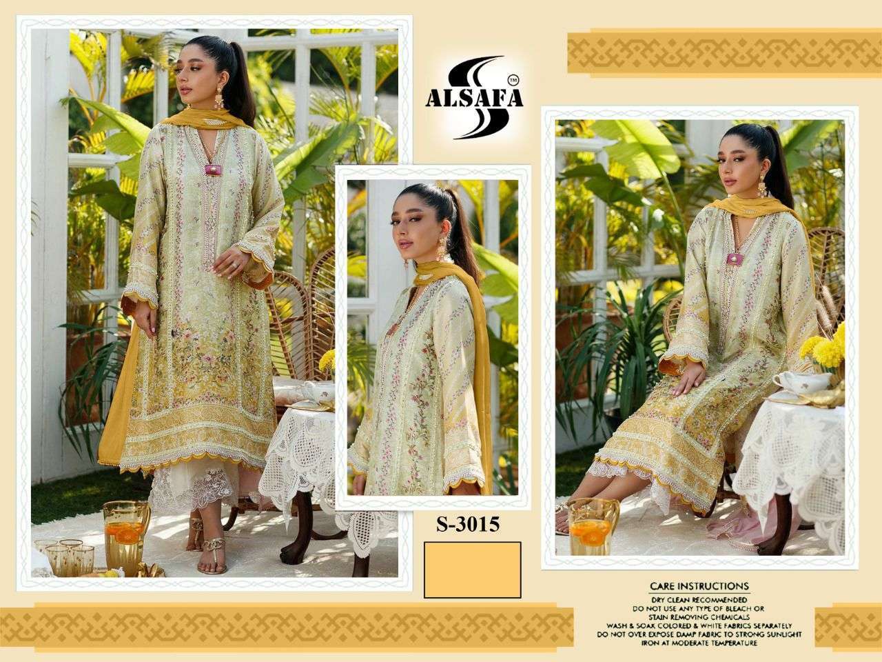 al safa S-3015 muslin readymade suit