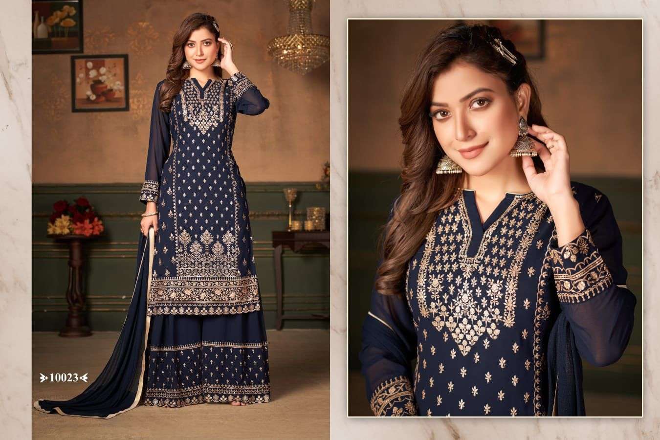 anjubaa anjubaa vol 3 series 10021-10024 faux georgette suit 