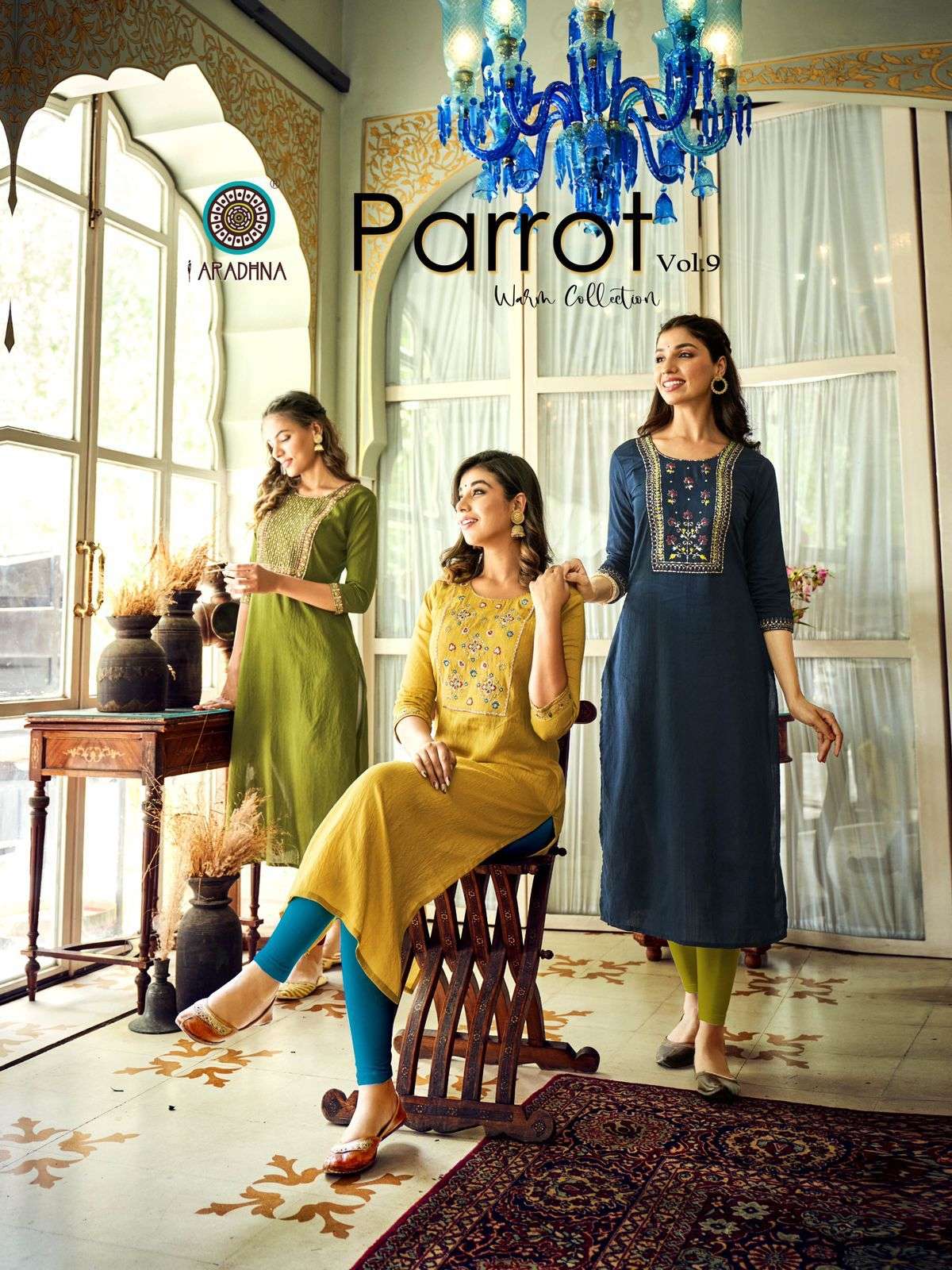 ARADHNA PARROT VOL 9 DESIGNER FANCY VISCOSE KURTI 