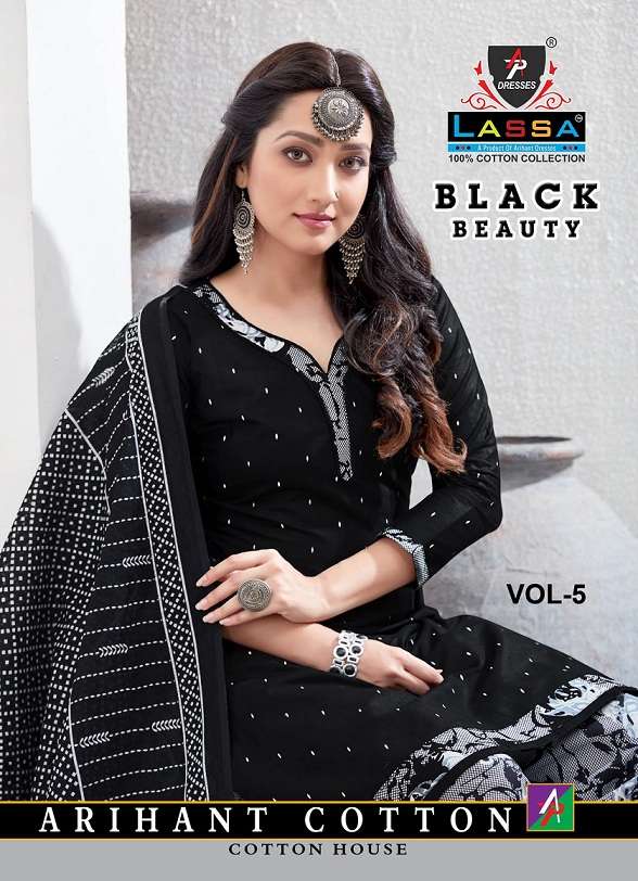 Arihant Lassa Black Beauty Vol-5 series 5001-5008 pure cotton suit